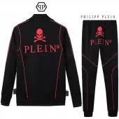 philipp plein costumes de jogging pour hommes embroidery skull red